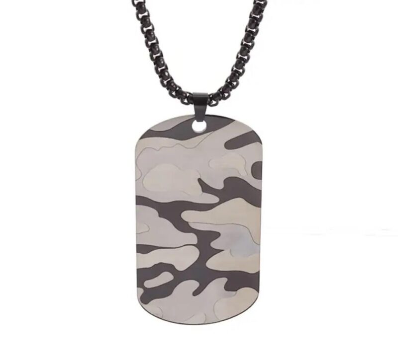 Camouflage Dog Tag Army Necklace