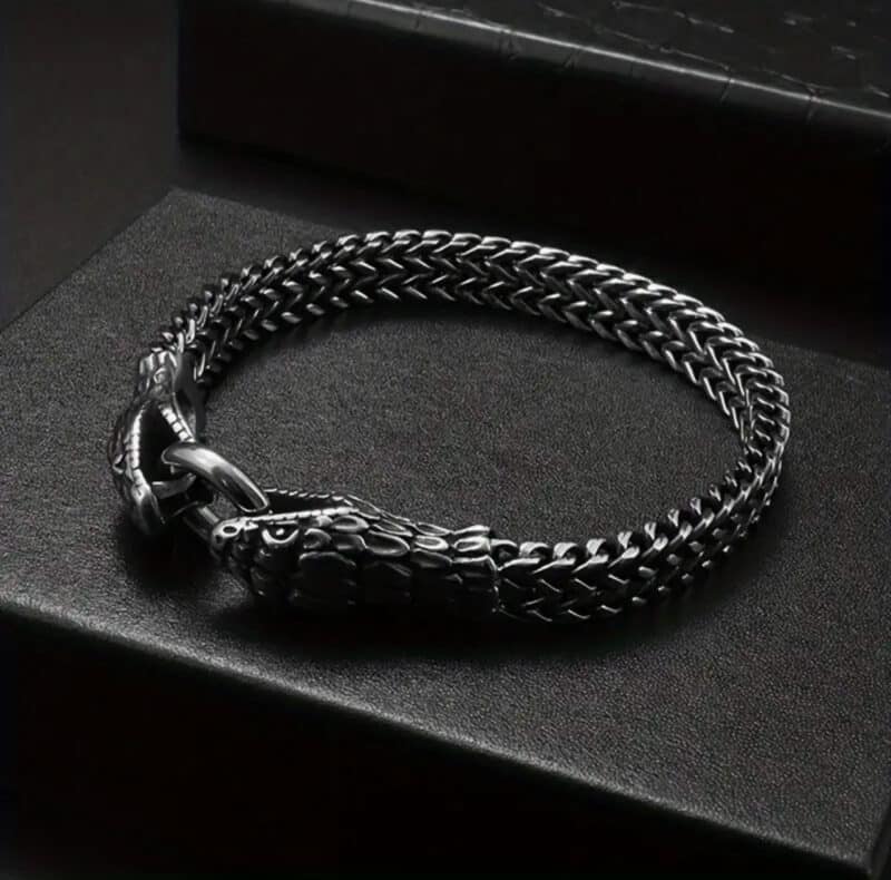 Double Snake Head Men's Bracelet