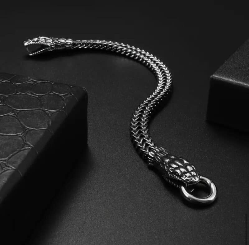 Double Snake Head Men's Bracelet - Image 3